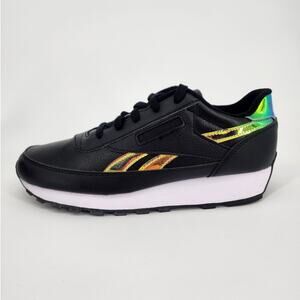 Reebok Black Leather/Holographic Low Trainers Women's Size 9